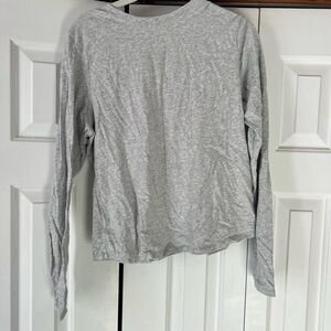 SKIMS Heather Gray Long Sleeve Cotton Top